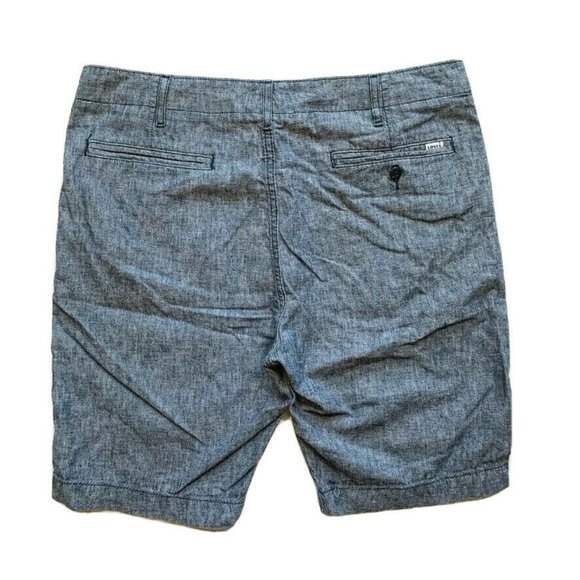 Levis Linen Blend Chino Shorts Mens 33 (34) Flat Front Beach Summer Outdoor Blue - Picture 2 of 12